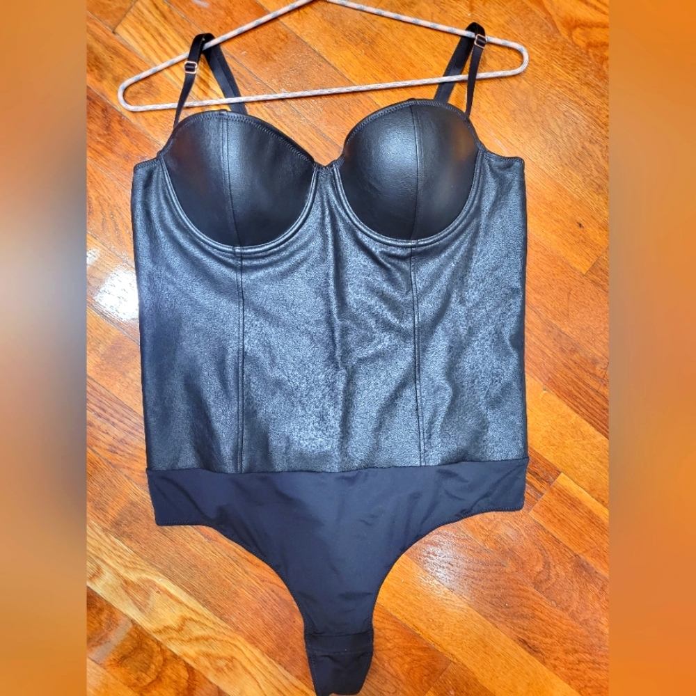 International Concept Faux Leather Bodysuit